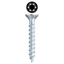 #6 x 3/4" Flat Head Assembly Screw, RW20 Drive Coarse Thread and Sharp 30° Point, Zinc, Box of Thousand by Wurth