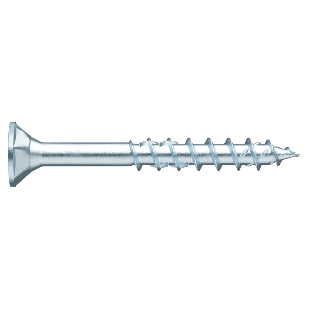 #8 x 2-3/4" Flat Head Assembly Screw, AW Drive Ecofast ASSY Thread with Nibs and Sharp 30° Point, Zinc, Box of 2.5 Hundred by Wurth