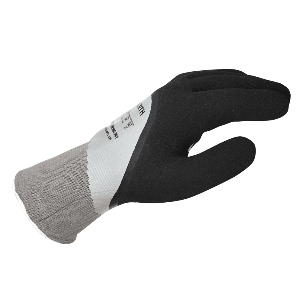 Medium Tigerflex Thermo Dry Polyester Nitrile Foam Coated Gloves, Black/Gray/White