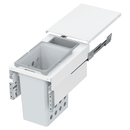 WASH Space XX Double 35QT/1.5QT Full Height Hamper System for 13-1/2" Cabinet Opening, White