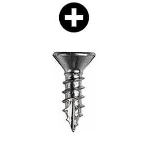 #6 x 3/4" Flat Head Hinge/Drawer Slide Screw, Phillips Drive Coarse Thread and Type 17 Auger Point, Zinc, Box of 5 Thousand by Wurth
