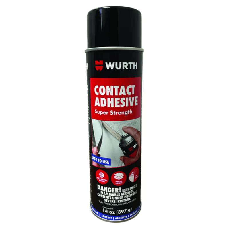 Wurth Super Strength Contact Adhesive, Clear, 14 oz Aerosol Canister