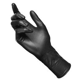 Nitrile Powder Free Premium Weight Gloves, Black, Medium, BOX/100