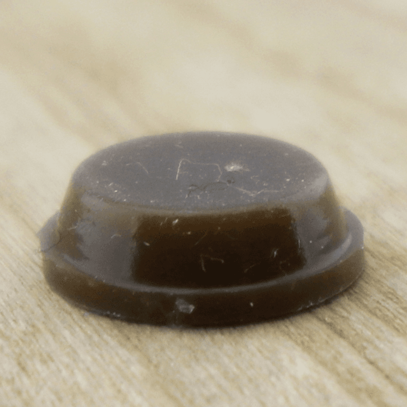 1/2" Rubber Door Bumpers, Brown, Cylindrical, 50 per Sheet