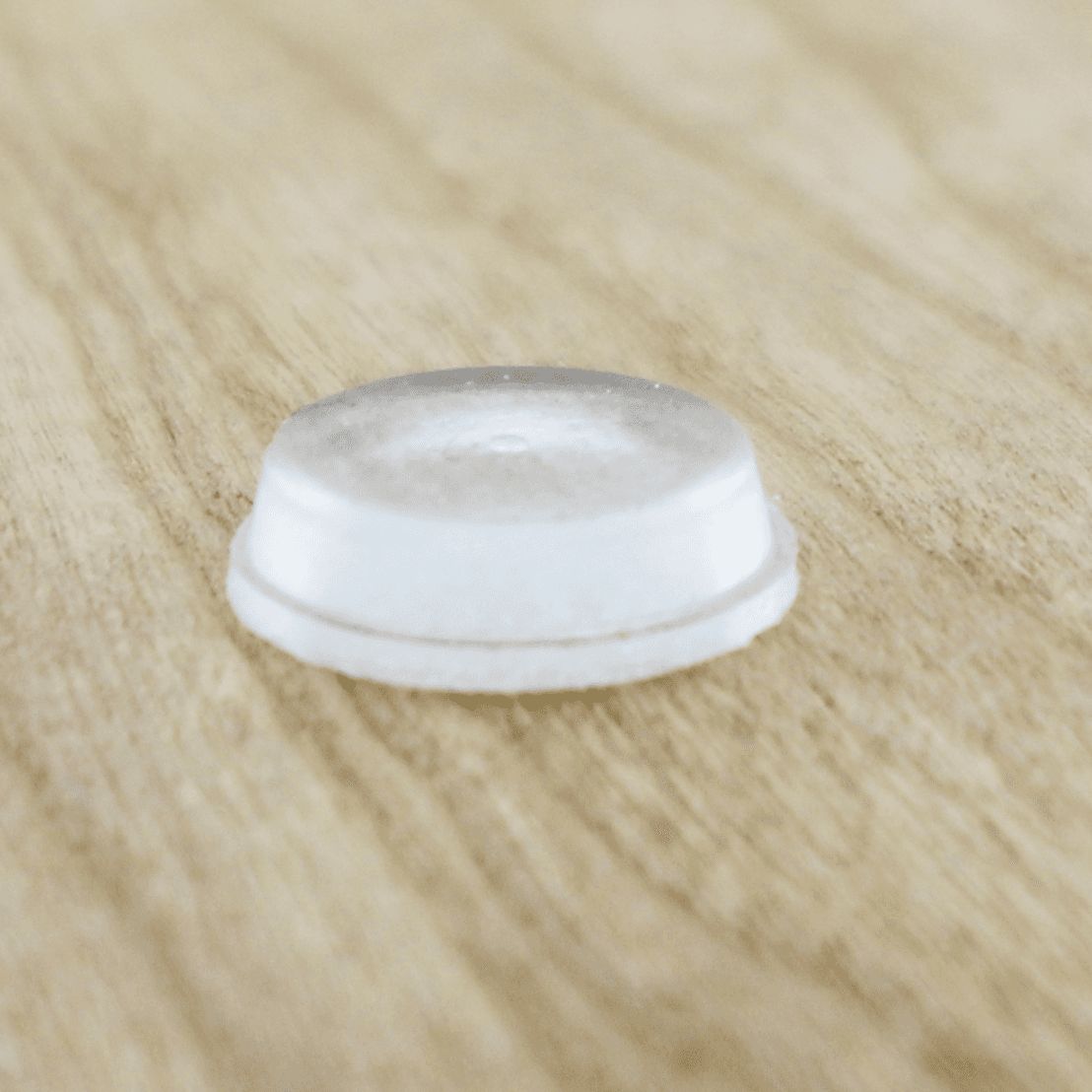 1/2" Rubber Sound Dampening Door Bumpers, Clear, Cylindrical, 50 per Sheet