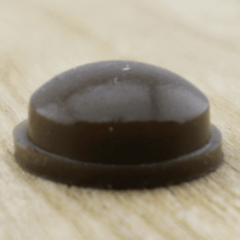 0.437" Rubber Door Bumpers, Brown, Hemispherical, 50 per Sheet