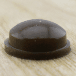 0.437" Rubber Door Bumpers, Brown, Hemispherical, 50 per Sheet