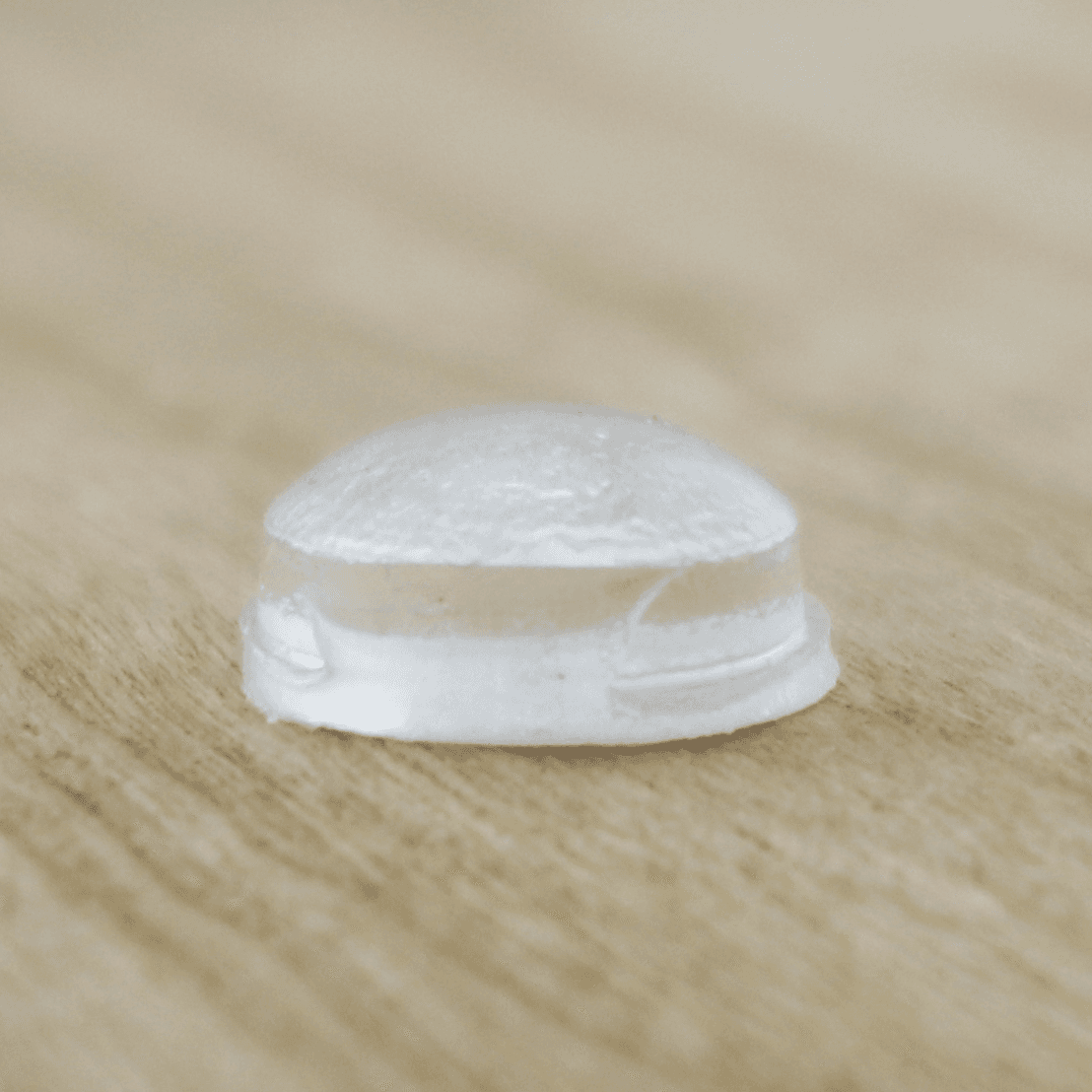 0.437" Rubber Door Bumpers, Clear, Hemispherical, 50 per Sheet