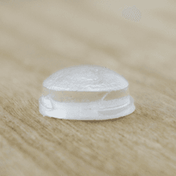 0.437" Rubber Door Bumpers, Clear, Hemispherical, 50 per Sheet