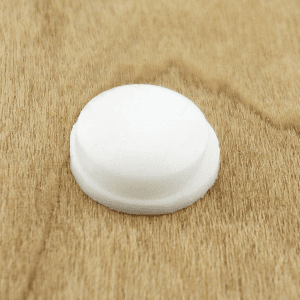 0.437" Rubber Door Bumpers, White, Hemispherical, 50 per Sheet