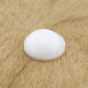 3/8" Rubber Door Bumpers, White, Hemispherical, 50 per Sheet