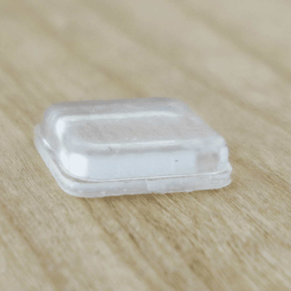 1/2" Rubber Square Door Bumpers, Clear, Square, 50 per Sheet