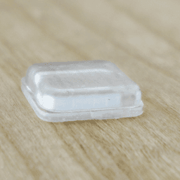 1/2" Rubber Square Door Bumpers, Clear, Square, 50 per Sheet