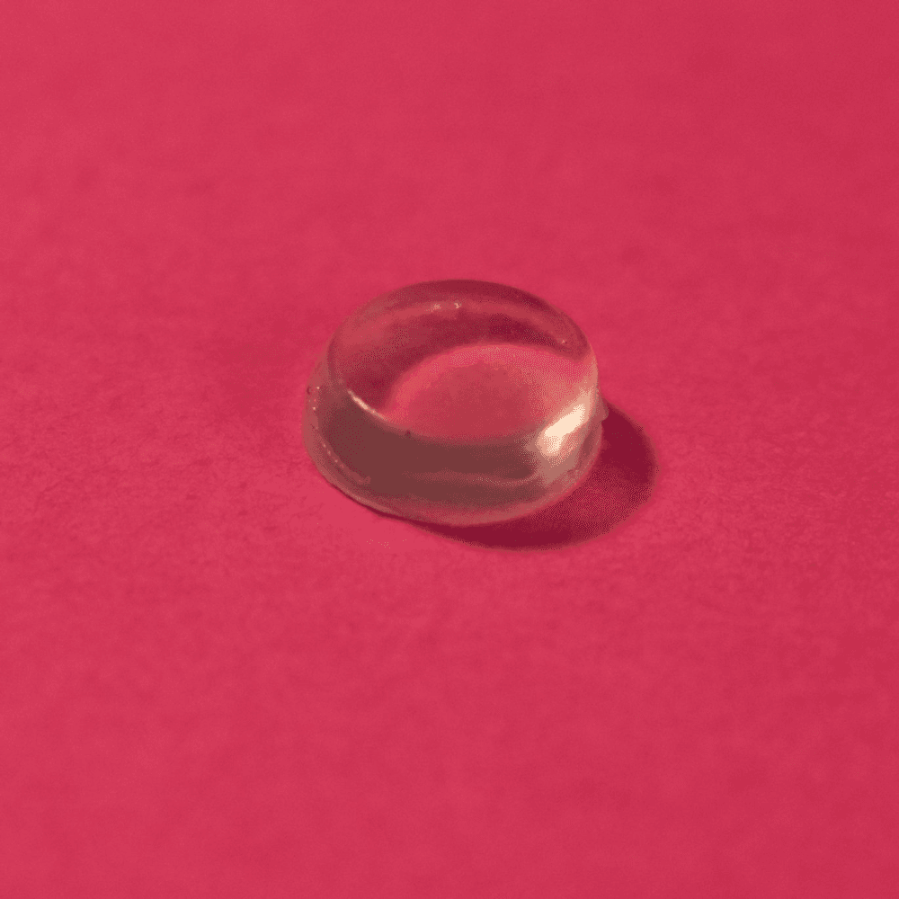 0.4" Rubber Door Bumpers, Clear, Cylindrical, 40 per Sheet
