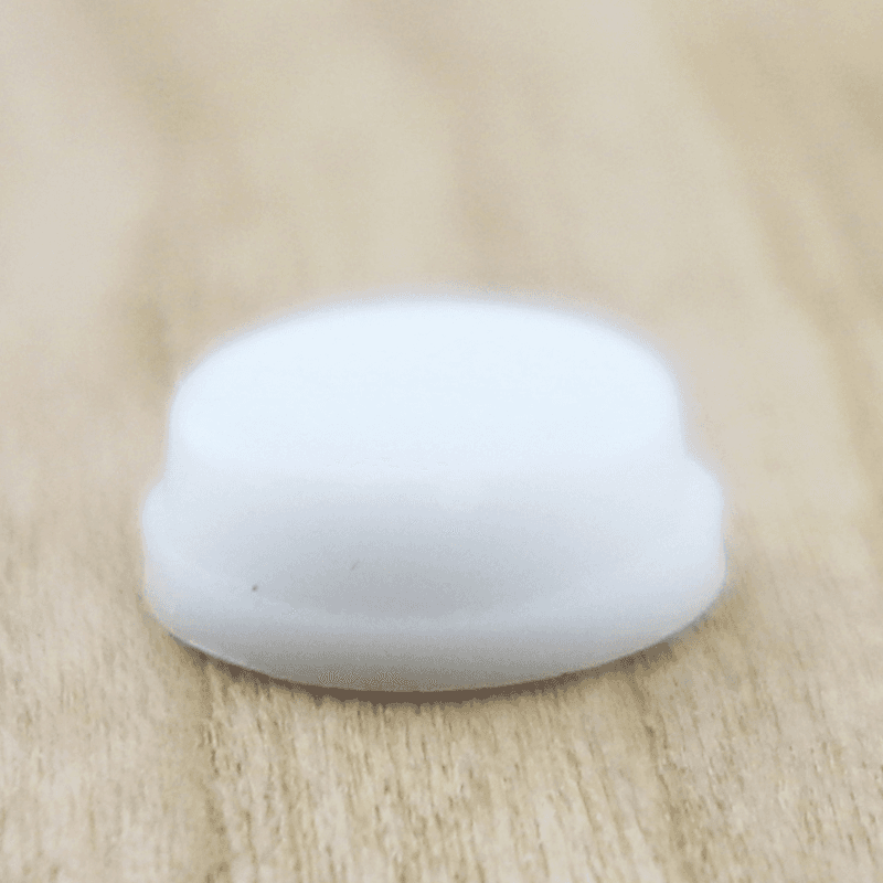 0.4" Rubber Door Bumpers, White, Cylindrical, 40 per Sheet