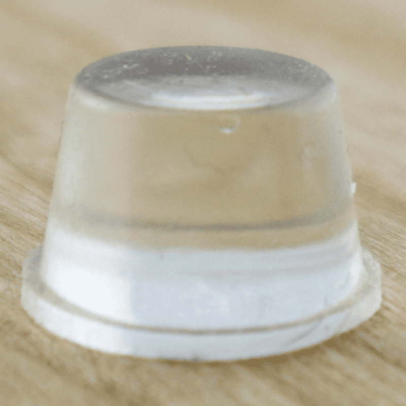 0.65" Polyurethane Door Bumpers, Clear, Cylindrical, 32 per Sheet