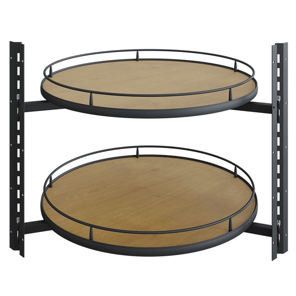 27" Full-Circle Shaped 2 Tray Scalea Lazy Susan, Maple