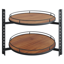 29" VS COR® Wheel Pro Full-Circle Shaped 2 Tray Scalea Lazy Susan, Walnut