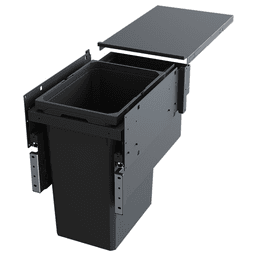 Single 31 QT Top-Mount Waste Container Pullout with Soft-Closing for 1-1/2" Face Frame, Gray