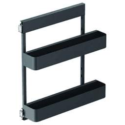 10.05" 2-Tier Planero Base Cabinet Organizer with Soft-Closing for 12" Cabinet Opening, Carbon Steel Gray, 30.5" High