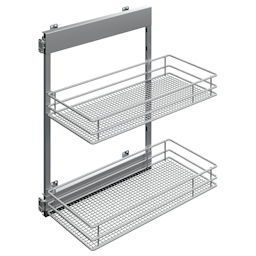 4.09" 2-Tier Saphir Base Cabinet Organizer with Soft-Closing, Platinum, 20.5" High