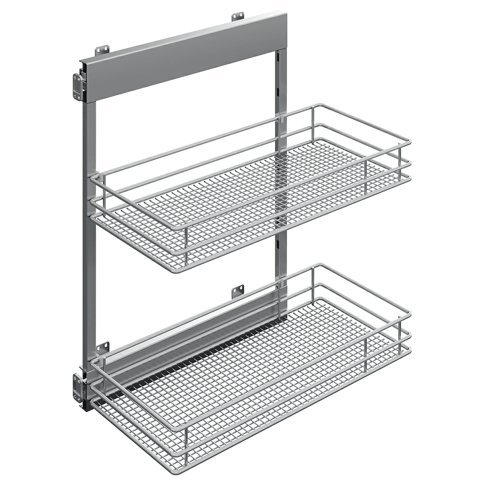 4.09" 2-Tier Saphir Base Cabinet Organizer with Soft-Closing, Platinum, 30.5" High