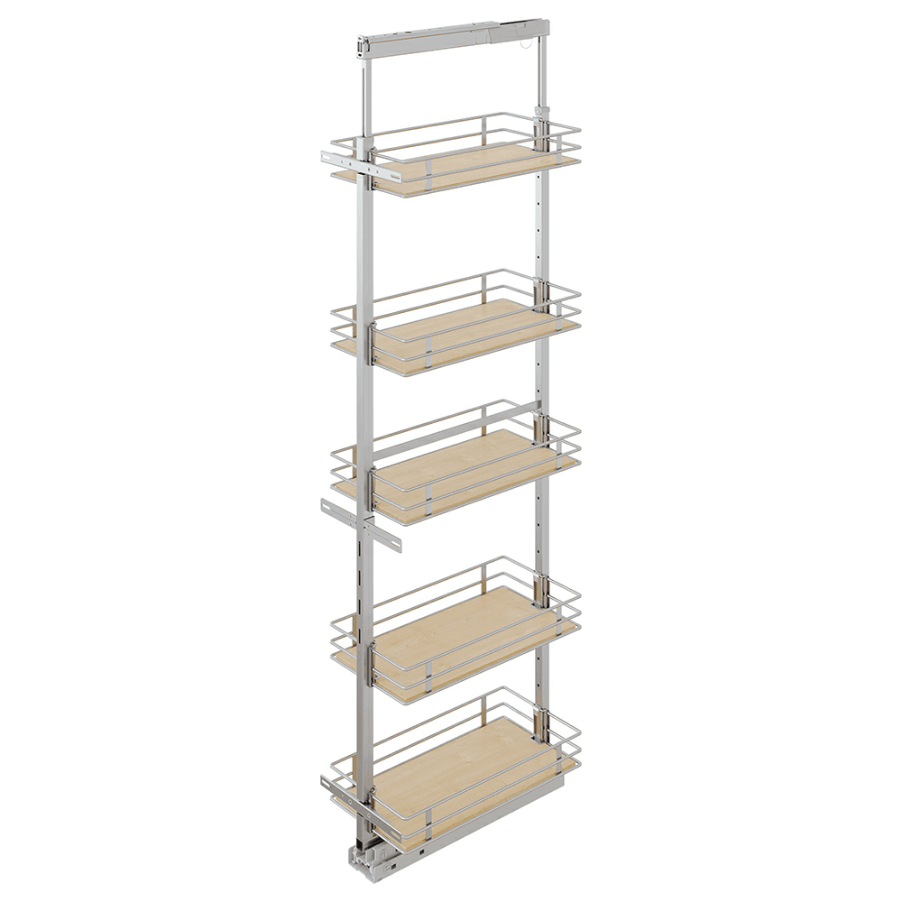 8.50" x 76.75" 5-Shelf Scalea Pantry Pull-Out with Soft-Closing, Maple