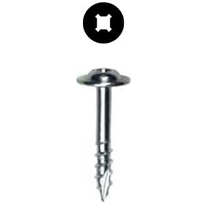 #8 x 1-1/4" Modified Washer Head Drawer Front Adjusting Screw, Combo Drive Coarse Thread and Type 17 Auger Point, Zinc, Box of 6.5 Thousand by Wurth