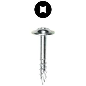 #8 x 1" Modified Washer Head Drawer Front Adjusting Screw, Combo Drive Coarse Thread and Type 17 Auger Point, Zinc, Box of 1 Thousand by Wurth