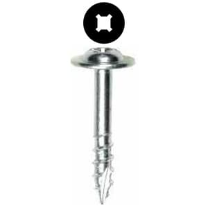 #8 x 1-1/8" Modified Washer Head Drawer Front Adjusting Screw, Combo Drive Coarse Thread and Type 17 Auger Point, Zinc, Box of 1 Thousand by Wurth