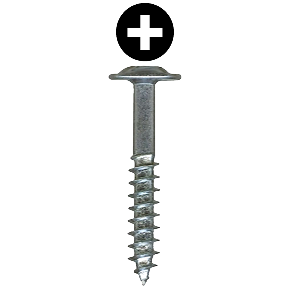 #8 x 1" Modified Washer Head Drawer Front Adjusting Screw, Phillips Drive Coarse Thread and Type 17 Auger Point, Zinc, Box of Hundred by Wurth