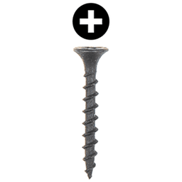 #10 x 4" Bugle Head Drywall Screw, Phillips Drive Coarse Thread and Sharp Point, Black, Box of Thousand by Wurth