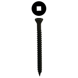 #6 x 2-1/4" Trim Head Trim Head Screw, Square Drive Twinfast Thread and Sharp Point, Black, Box of Hundred by Wurth