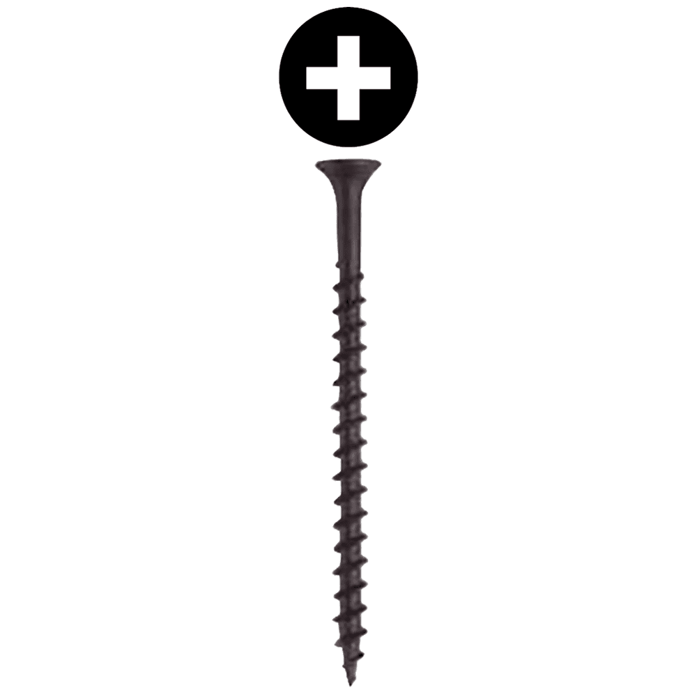 #7 x 1-1/2" Bugle Head Drywall Screw, Phillips Drive Coarse Thread and Sharp Point, Black, Box of 6 Thousand by Wurth