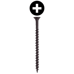 #7 x 1-1/2" Bugle Head Drywall Screw, Phillips Drive Coarse Thread and Sharp Point, Black, Box of 6 Thousand by Wurth