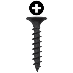 #7 x 1-1/4" Bugle Head Drywall Screw, Phillips Drive Coarse Thread and Sharp Point, Black, Box of 8 Thousand by Wurth