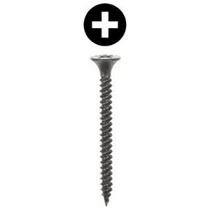 #7 x 1-1/4" Bugle Head Drywall Screw, Phillips Drive Fine Thread and Sharp Point, Black, Box of 8 Thousand by Wurth