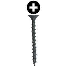 #7 x 1-5/8" Bugle Head Drywall Screw, Phillips Drive Coarse Thread and Sharp Point, Black, Box of Thousand by Wurth