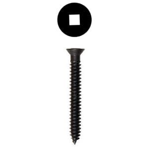 #7 x 1" Bugle Head Drywall Screw, Square Drive Coarse Thread and Sharp Point, Black, Box of 1 Thousand by Wurth