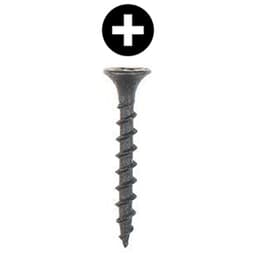 #7 x 2-1/4" Bugle Head Drywall Screw, Phillips Drive Coarse Thread and Sharp Point, Black, Box of 3 Thousand by Wurth