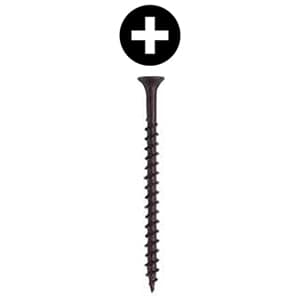 #7 x 2" Bugle Head Drywall Screw, Phillips Drive Coarse Thread and Sharp Point, Black, Box of 3.5 Thousand by Wurth