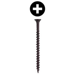 #7 x 2" Bugle Head Drywall Screw, Phillips Drive Coarse Thread and Sharp Point, Black, Box of 3.5 Thousand by Wurth