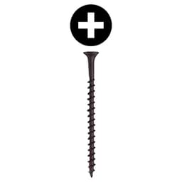 #8 x 2-1/2" Bugle Head Drywall Screw, Phillips Drive Coarse Thread and Sharp Point, Black, Box of 2.5 Thousand by Wurth