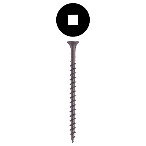 #8 x 2-1/2" Bugle Head Drywall Screw, Square Drive Coarse Thread and Sharp Point, Black, Box of 3 Thousand by Wurth
