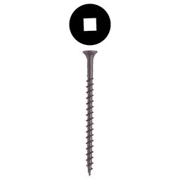 #8 x 2-1/2" Bugle Head Drywall Screw, Square Drive Coarse Thread and Sharp Point, Black, Box of 3 Thousand by Wurth