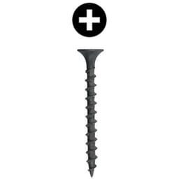 #8 x 3" Bugle Head Drywall Screw, Phillips Drive Coarse Thread and Sharp Point, Black, Box of 1 Thousand by Wurth