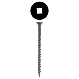 #9 x 3" Bugle Head Drywall Screw, Square Drive Coarse Thread and Sharp Point, Black, Box of 2 Thousand by Wurth