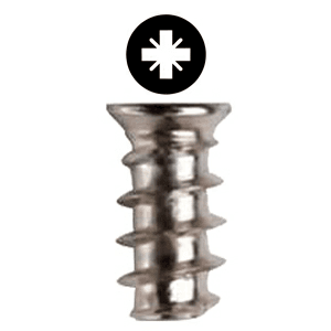 #5 x 13mm Flat Head Euro Screw, Pozi Drive Euro Thread and Blunt Point, Nickel, Box of 10 Thousand by Wurth