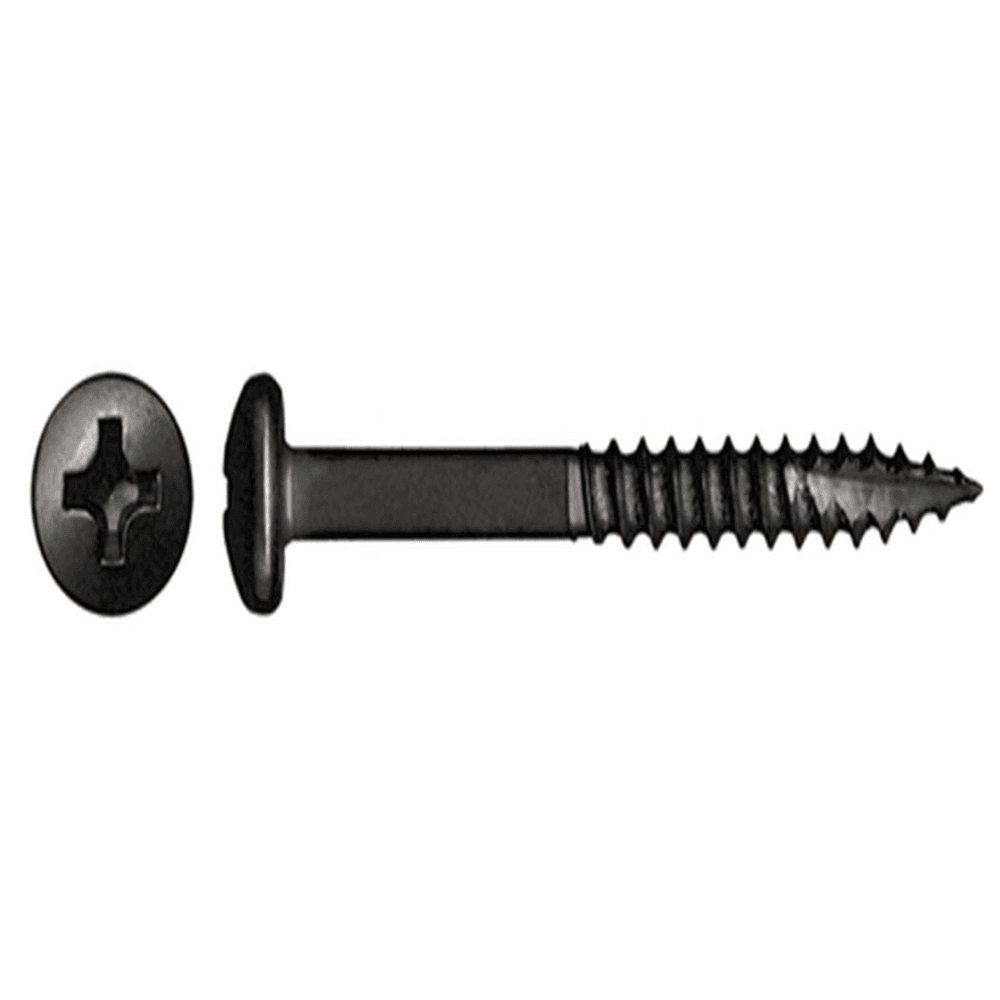 #6 x 1-1/2" Pan Head Face Frame/Pocket-Hole Screw, Phillips Drive Coarse Thread and Type 17 Auger Point, Black, Box of 1 Thousand by Wurth