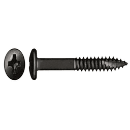 #6 x 1-1/2" Pan Head Face Frame/Pocket-Hole Screw, Phillips Drive Coarse Thread and Type 17 Auger Point, Black, Box of 1 Thousand by Wurth